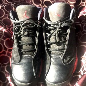 High Top Jordan 13s Red & Black